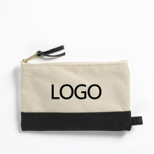 wholesale custom printed sublimation blank canvas cosmetic bags organic cotton makeup pouch bag with zipper